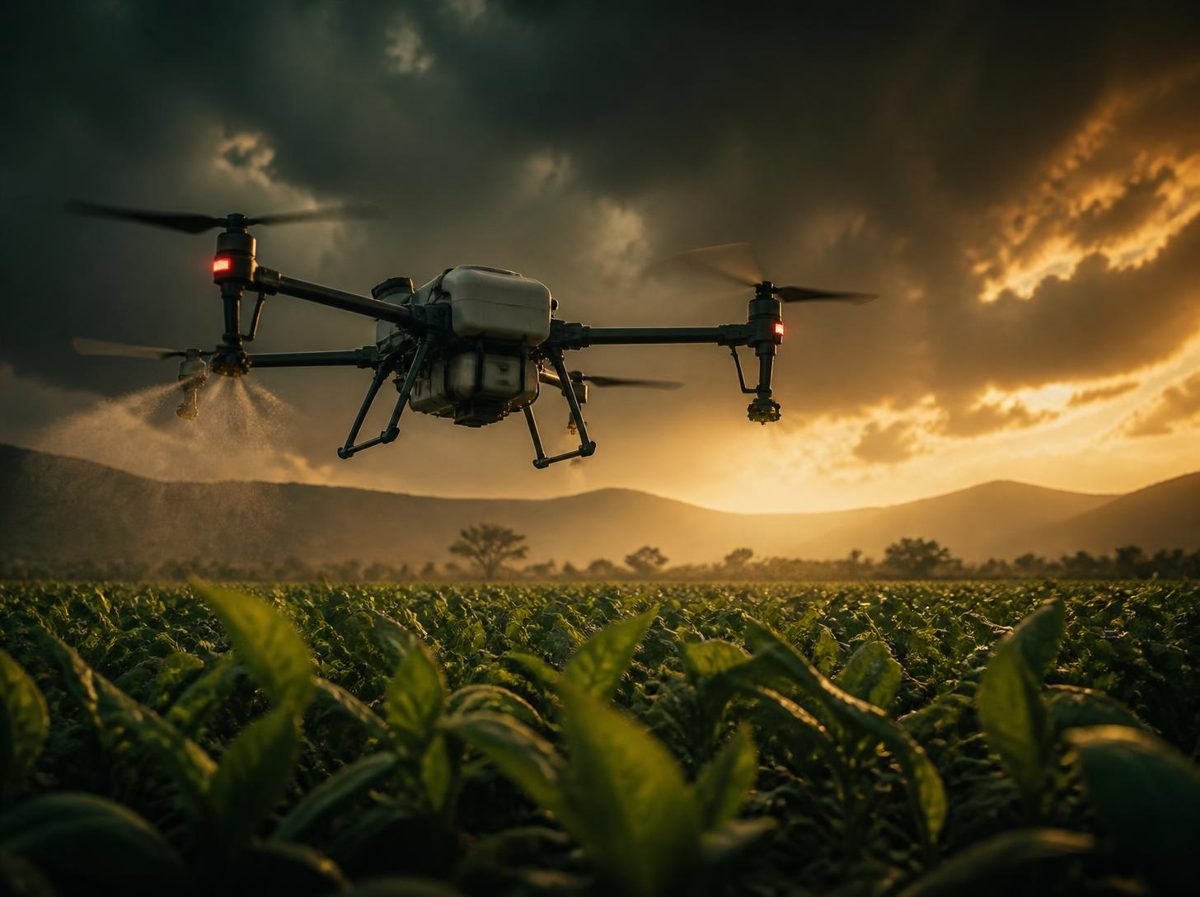 Drone sobre a lavoura