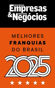 Selo Melhores Franquias do Brasil 2025 — PEGN, 5 estrelas