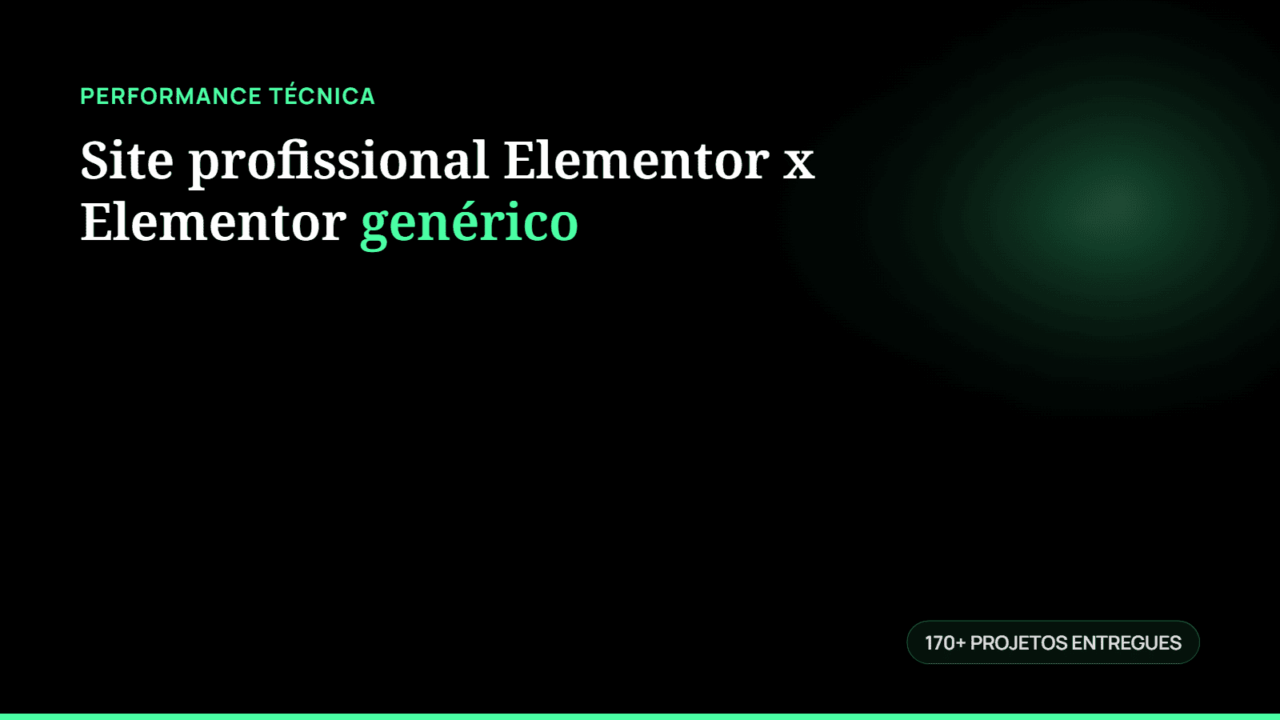 Site profissional Elementor x Elementor genérico