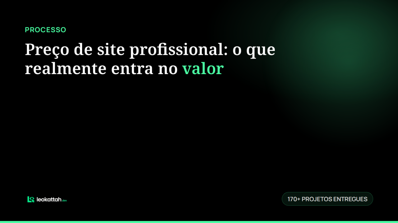 Preço de site profissional: o que realmente entra no valor
