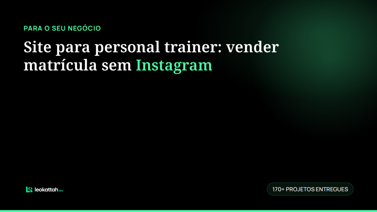 Site para personal trainer: vender matrícula sem Instagram