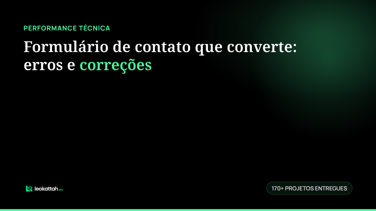 Formulário de contato que converte: erros e correções