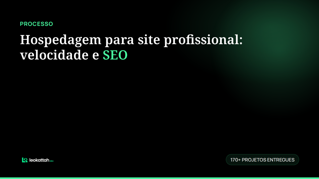 Hospedagem para site profissional: velocidade e SEO