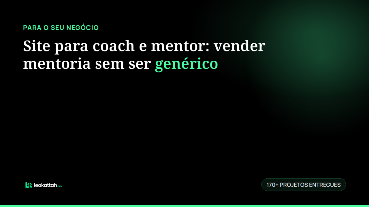 Site para coach e mentor: vender mentoria sem ser genérico
