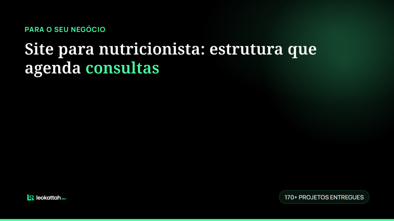 Site para nutricionista: estrutura que agenda consultas