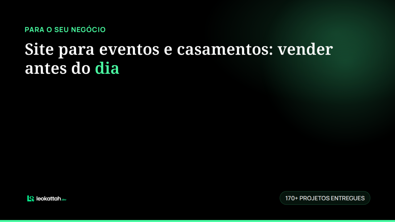 Site para eventos e casamentos: vender antes do dia