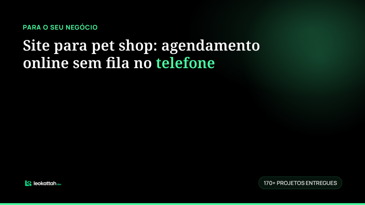 Site para pet shop: agendamento online sem fila no telefone