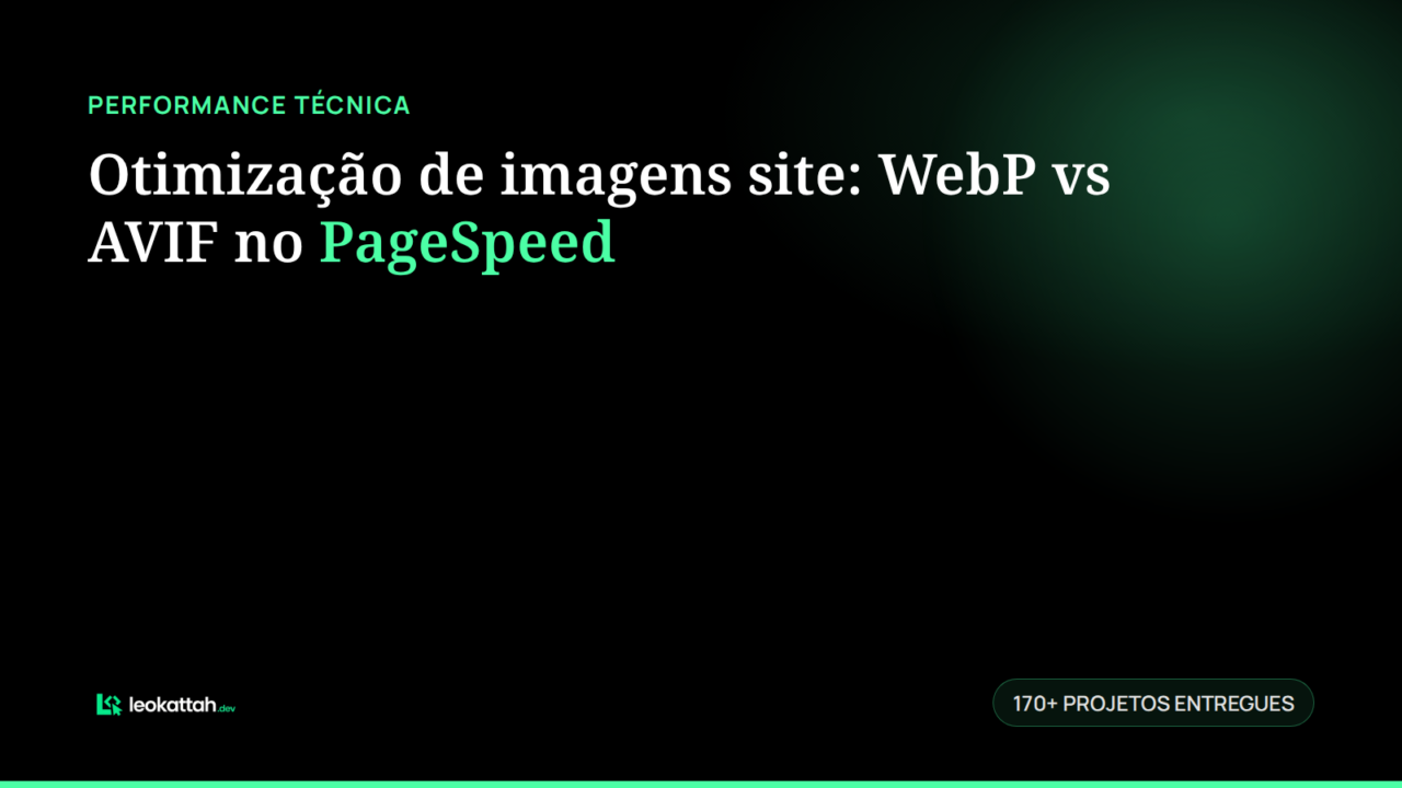 Otimização de imagens site: WebP vs AVIF no PageSpeed